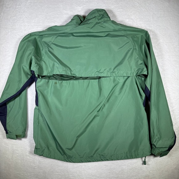 Vantage Yosemite Green Navy Colorblock Zip Up Hooded Windbreaker Jacket LG - Picture 2 of 10